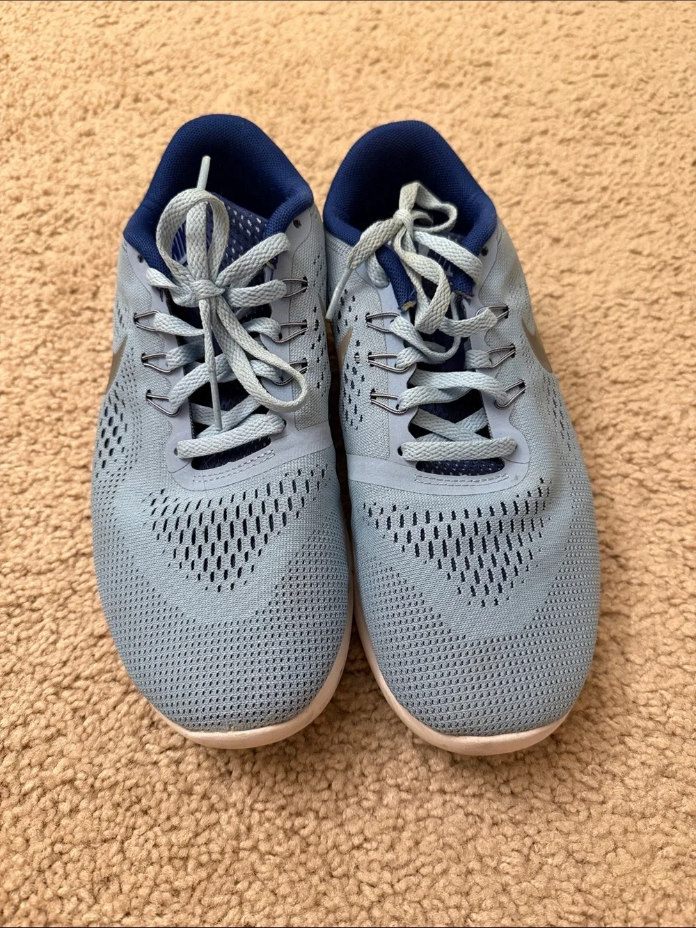 Nike Kids Light Blue and Navy Free Run Shoes